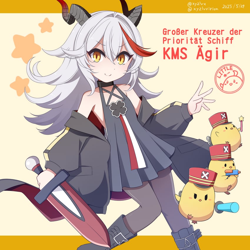 manjuu and little aegir (azur lane) drawn by hebitsukai-san