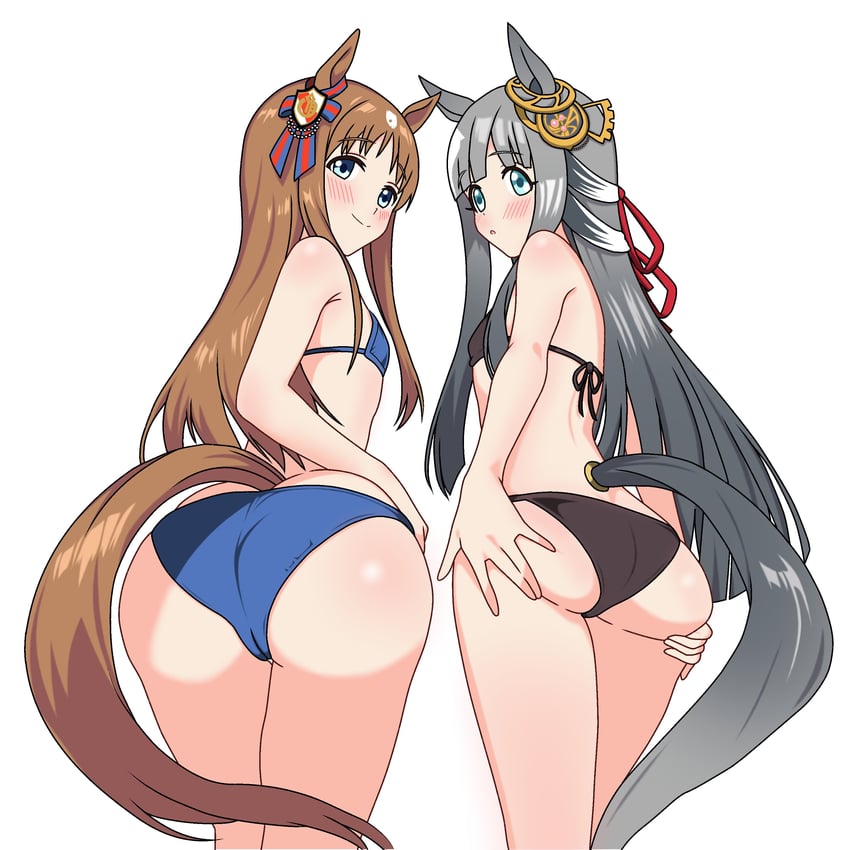grass wonder and chrono genesis (umamusume) drawn by purin_draw