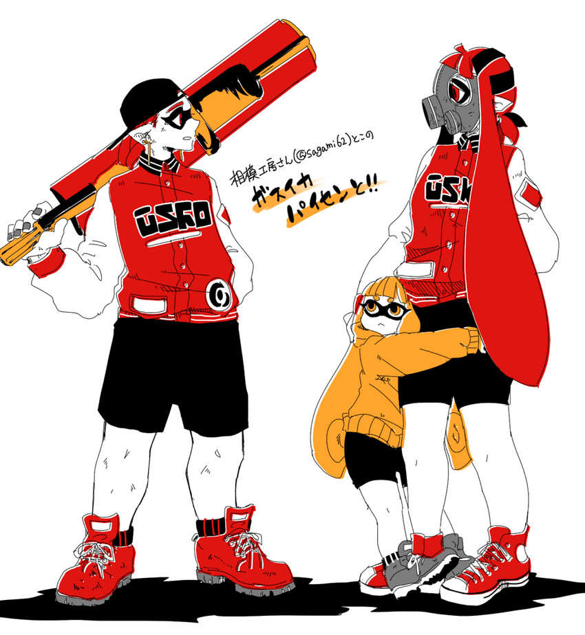 inkling player character, inkling girl, and inkling boy (splatoon and 1 more) drawn by zzz_z