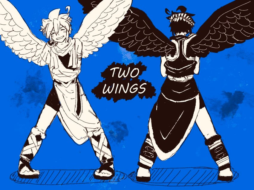 pit and dark pit (kid icarus and 1 more) drawn by waffuum