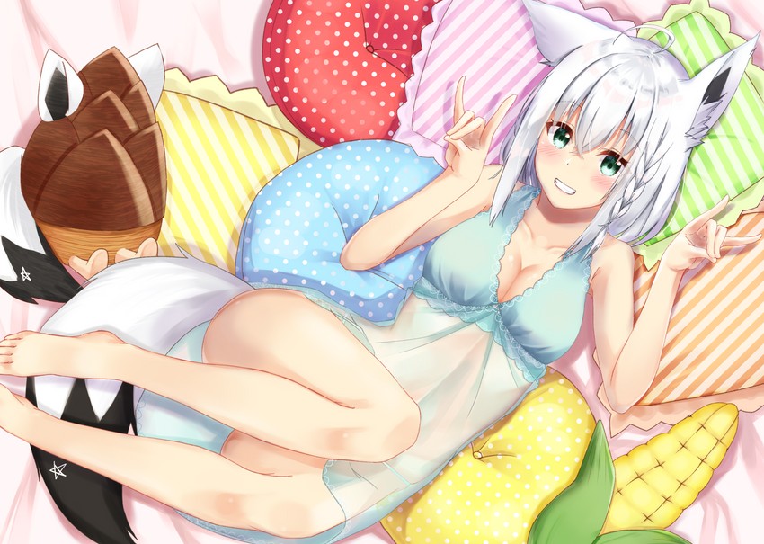 shirakami fubuki and oruyanke (hololive) drawn by miki_miki