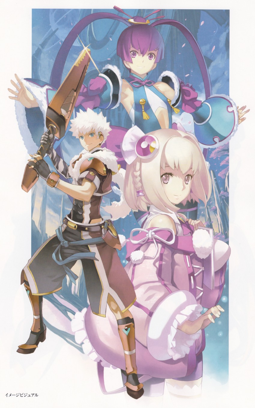 saki, finnel, and aoto (ar tonelico and 1 more) drawn by nagi_ryou