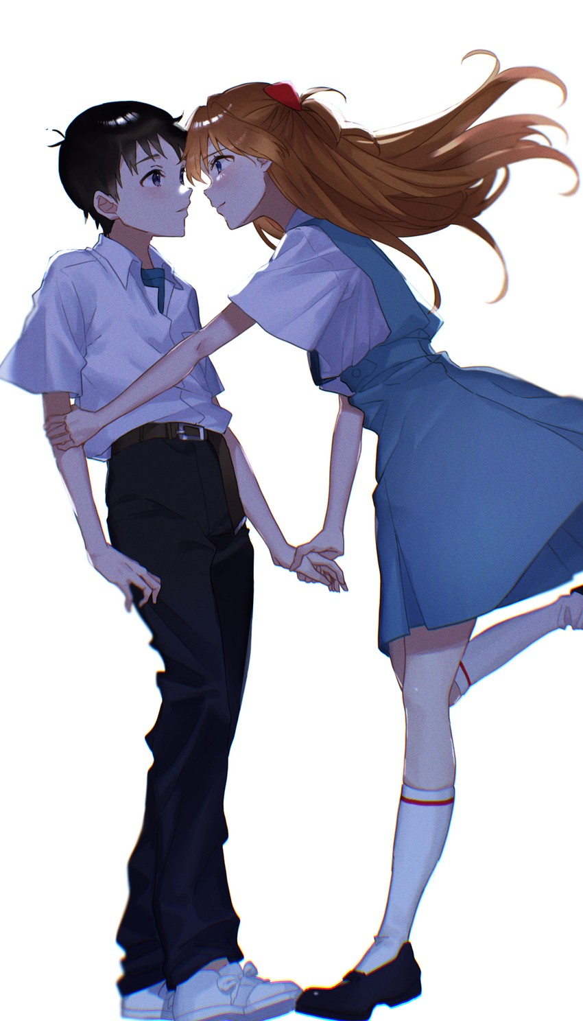 souryuu asuka langley and ikari shinji (neon genesis evangelion) drawn by ban_(one_ban7241)