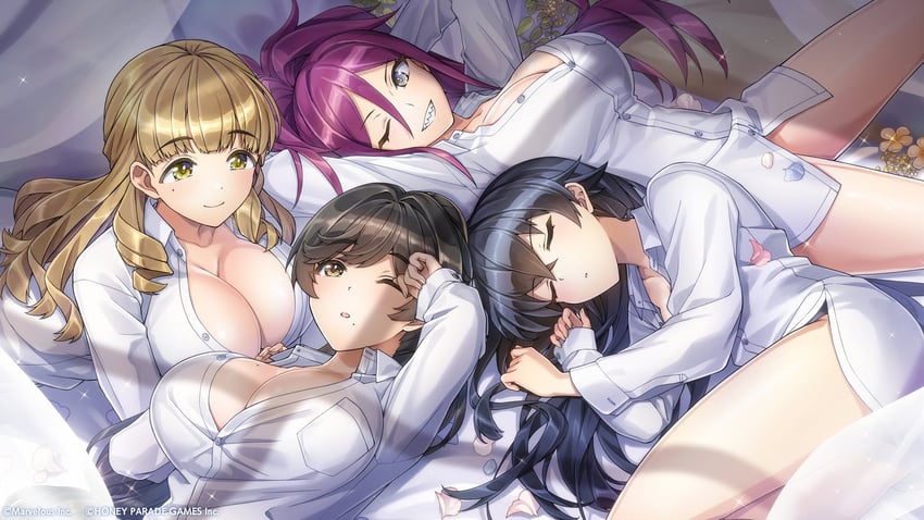 yamaba yume, ayato utae, kurenashi yuuri, and hagane otsuki (dolphin wave) drawn by ootomo_takuji