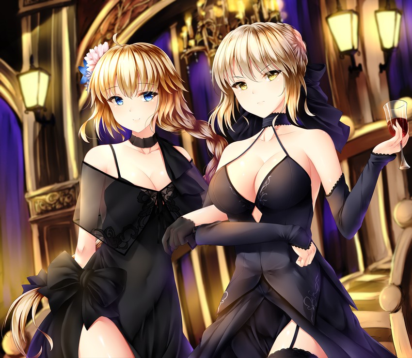 artoria pendragon, jeanne d'arc, and saber alter (fate and 1 more) drawn by wsman