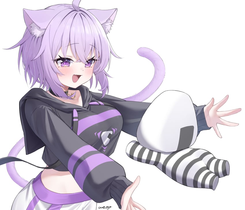 nekomata okayu and onigirya (hololive) drawn by ai_(u_e_o_o)