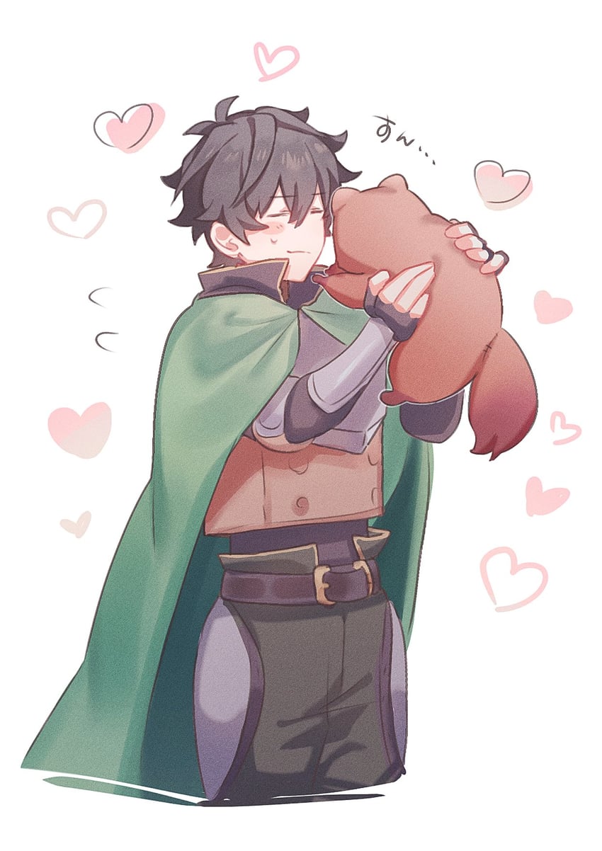 iwatani naofumi and raph-chan (tate no yuusha no nariagari) drawn by ikusa_(twitter_1714854438983401472)