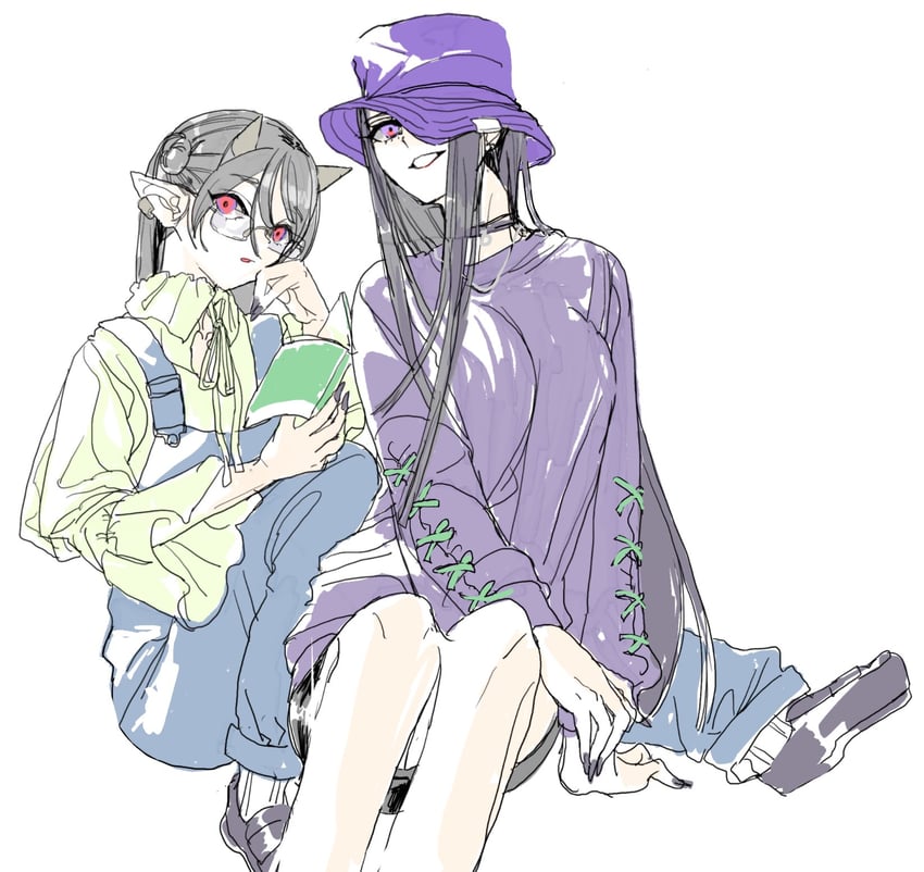 yomotsu hisami and nippaku zanmu (touhou) drawn by itou_(golem_inc)
