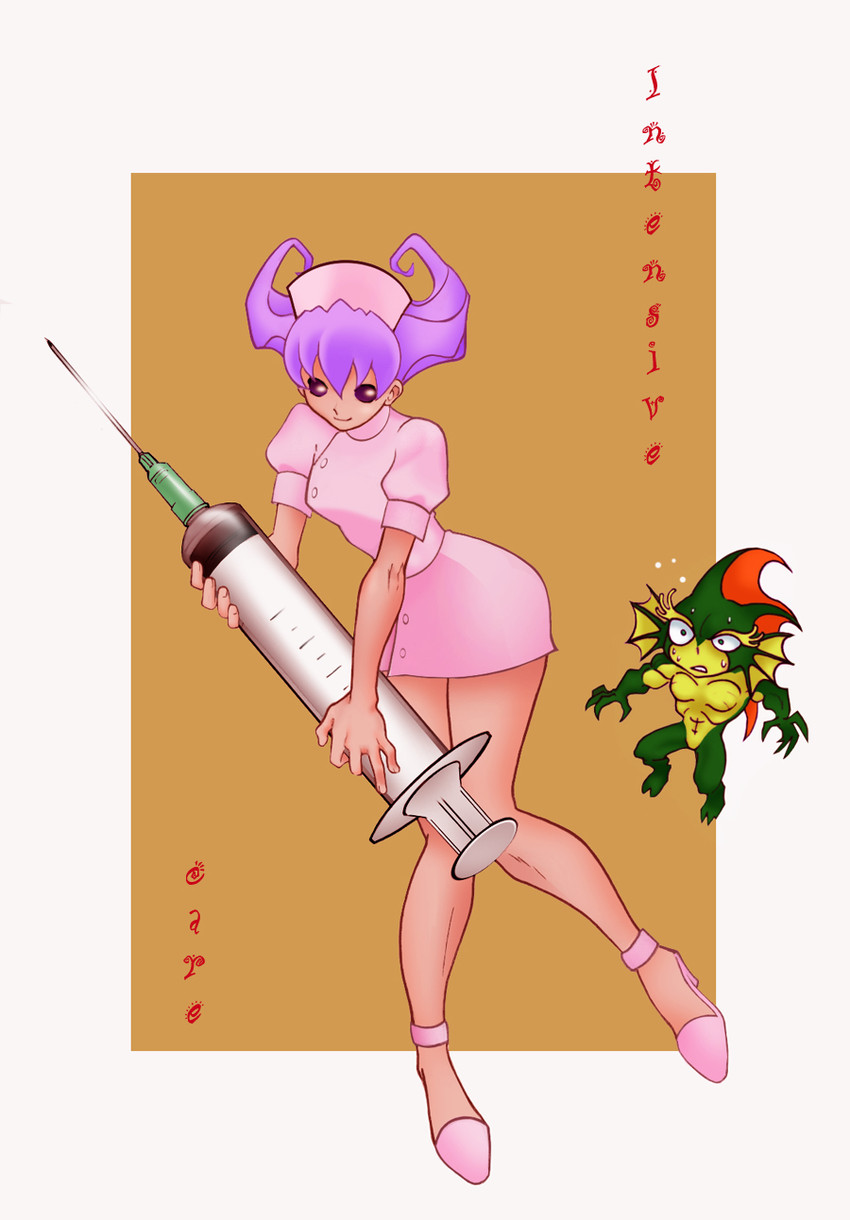 q-bee and rikuo (darkstalkers) drawn by shampooneko