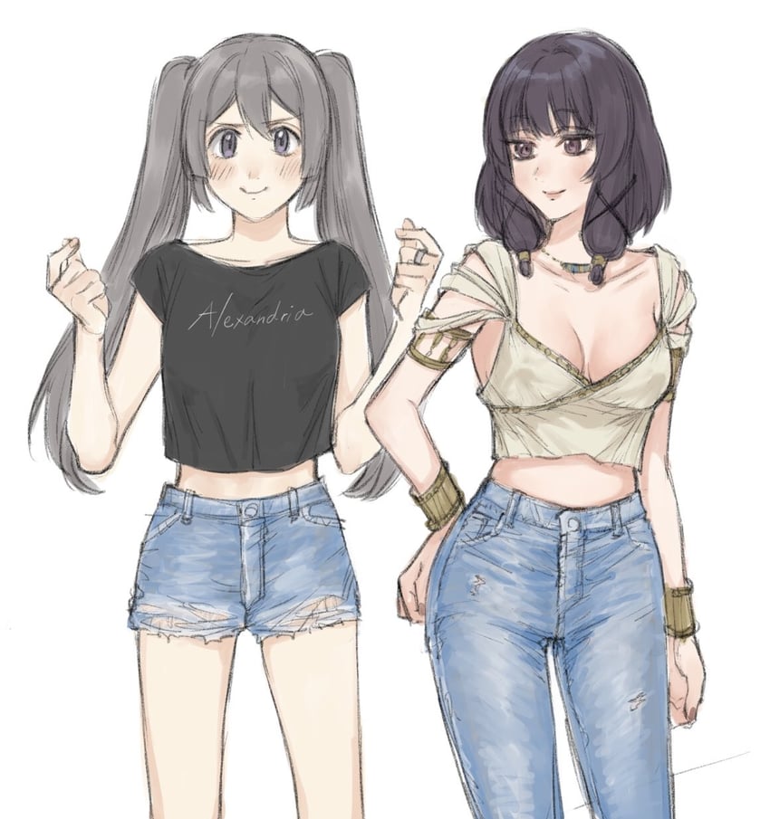 tokime shizuka and ebony (mahou shoujo madoka magica and 1 more) drawn by yukishiro_(hitsuji)