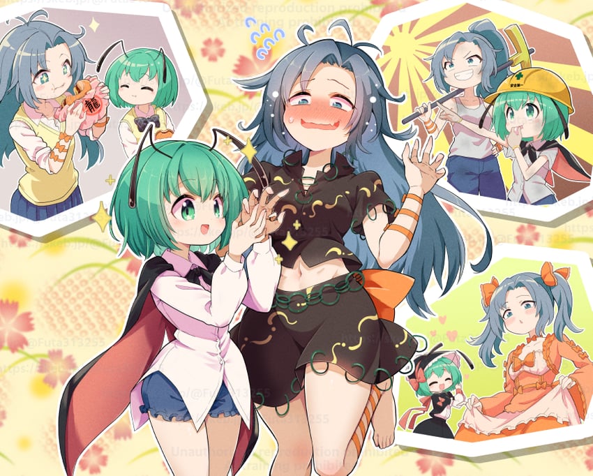wriggle nightbug and himemushi momoyo (touhou) drawn by futa_(nabezoko)