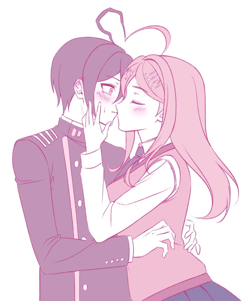 saihara shuichi and akamatsu kaede (danganronpa and 1 more) drawn by keke_(xfxyuio)