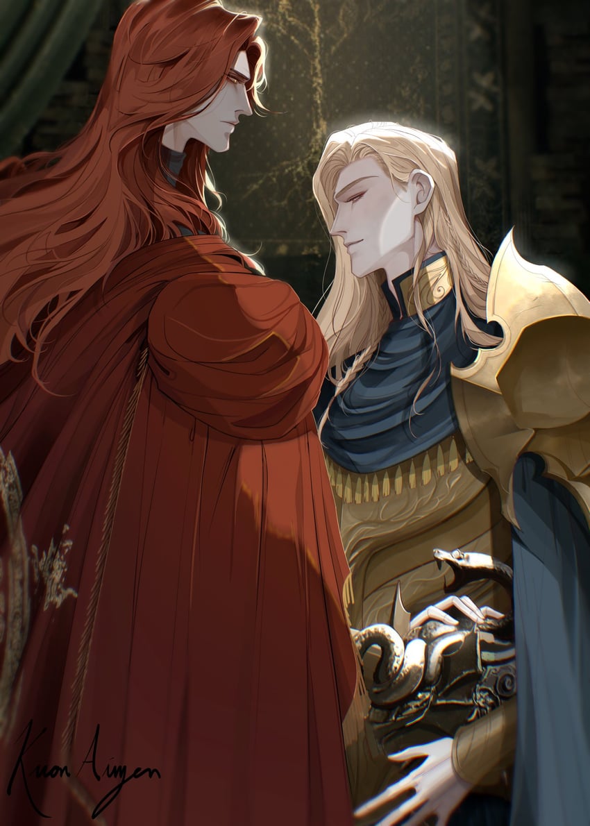 messmer the impaler and godwyn the golden (elden ring and 1 more) drawn by krion_aizen