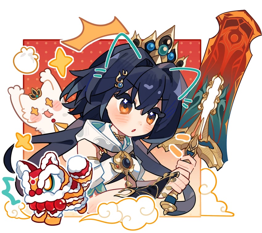 yunli and diting (honkai and 1 more) drawn by pingguo387