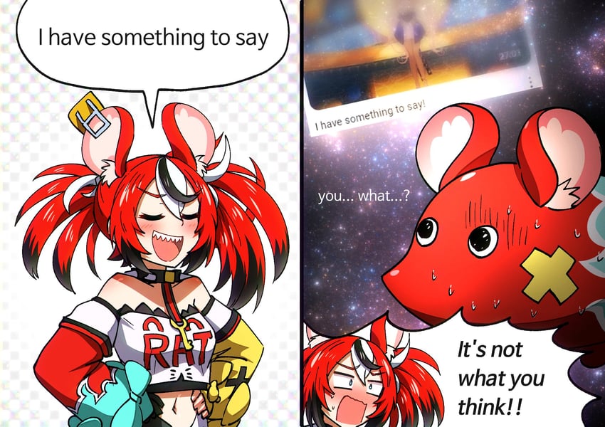 hakos baelz, tsukumo sana, and mr. squeaks (hololive and 1 more) drawn by ddolbang