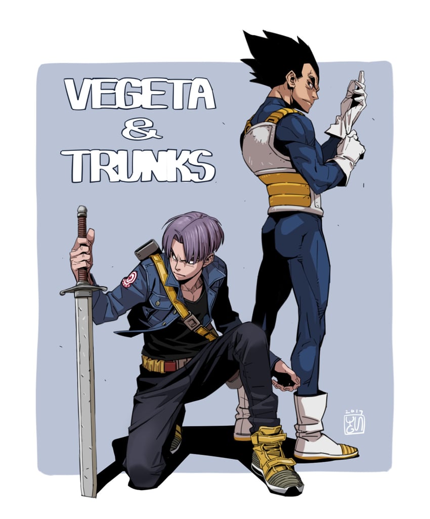 vegeta and trunks (dragon ball and 1 more) drawn by yungun