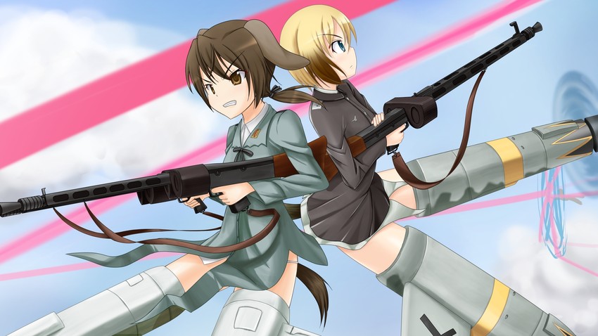 erica hartmann and gertrud barkhorn (world witches series and 1 more) drawn by hakka-tan_(puriniih)