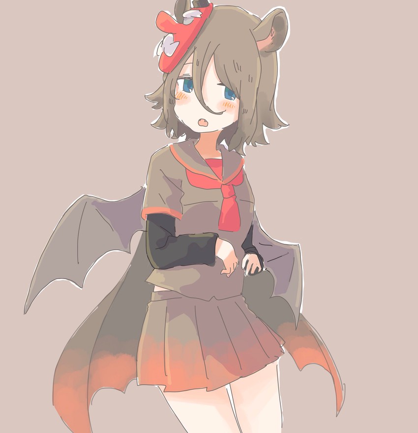 hilgendorf's tube-nose bat (kemono friends) drawn by hasu_(zatsugami)