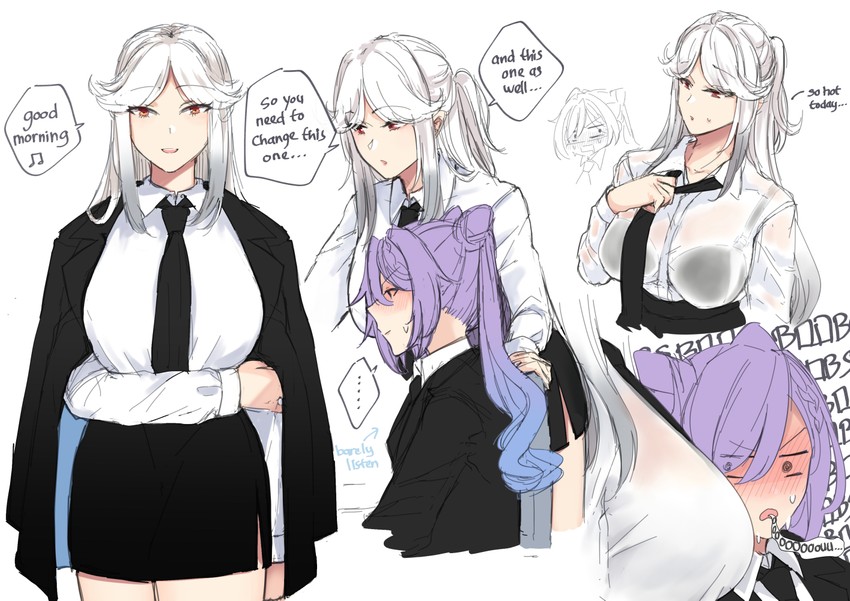keqing and ningguang (genshin impact) drawn by hinagi_(fox_priest)