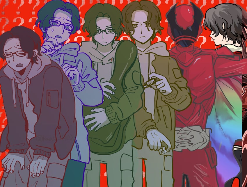 kuwagata ohger and tsutsumi natsume (super sentai and 2 more) drawn by kaede_1402