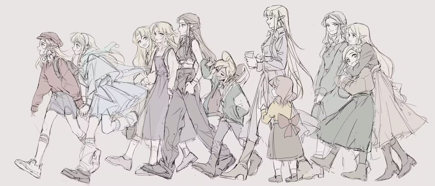princess zelda, toon zelda, and tetra (the legend of zelda and 4 more) drawn by ji_yuyun