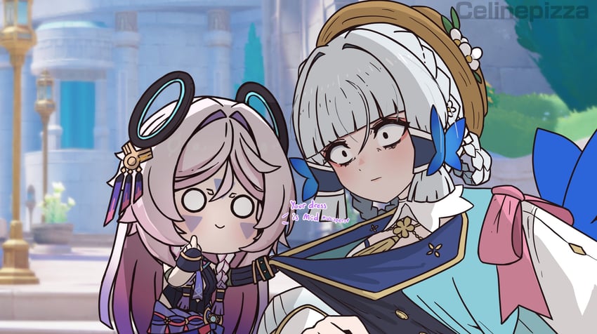 kamisato ayaka and citlali (genshin impact) drawn by celinepizza