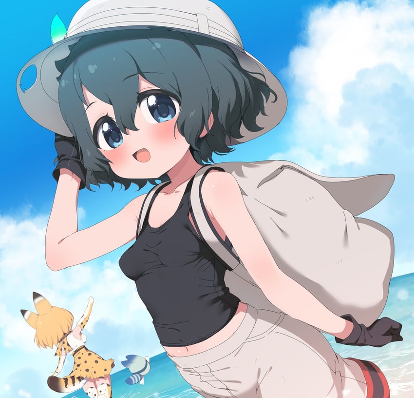 serval, kaban, and lucky beast (kemono friends) drawn by ransusan