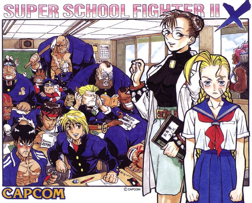 chun-li, cammy white, ryu, ken masters, zangief, and 11 more (street fighter and 1 more) drawn by nishimura_kinu