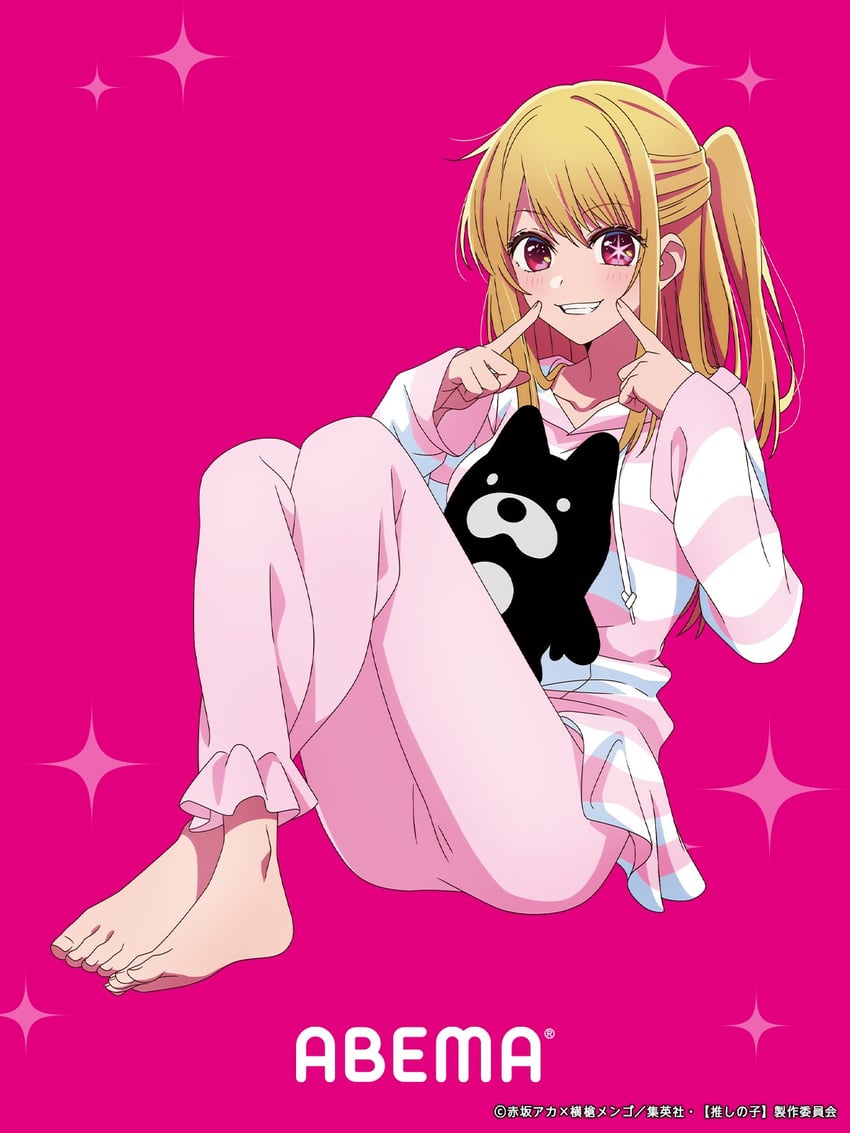 hoshino ruby and abema-kun (oshi no ko and 1 more) drawn by hirayama_kanna