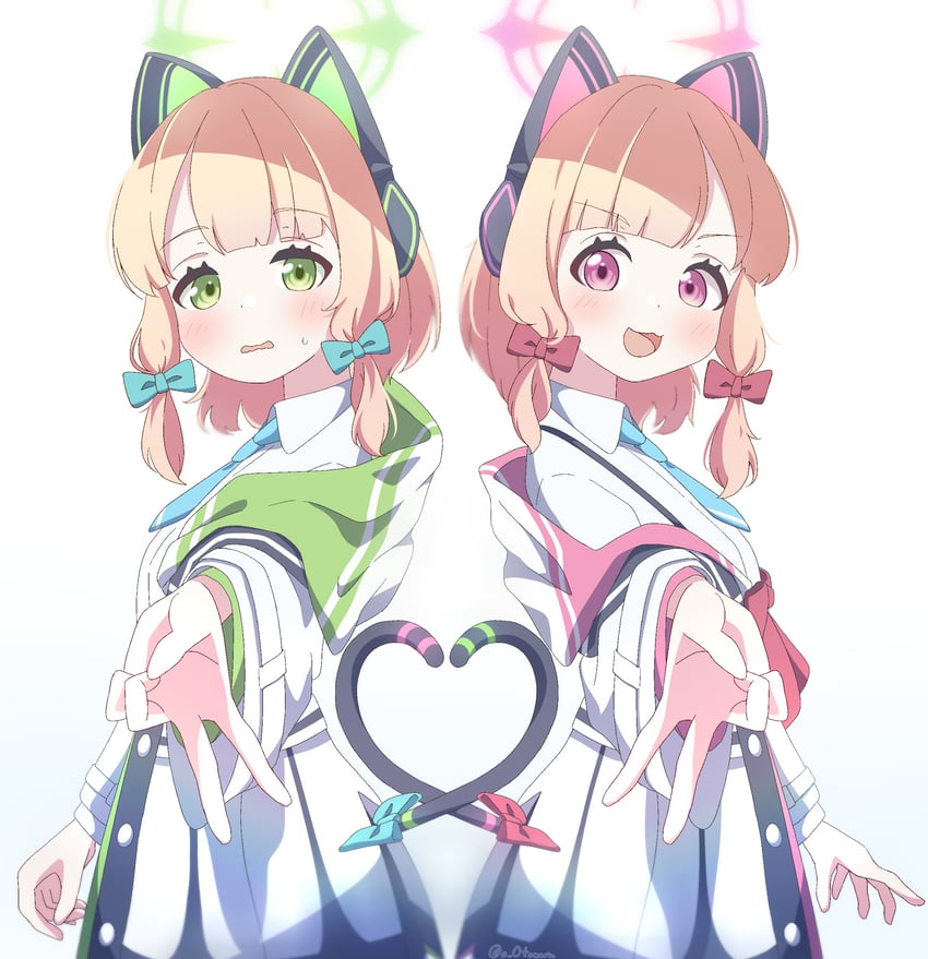 momoi and midori (blue archive) drawn by o_otomaru