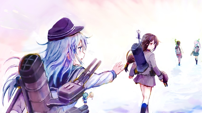hibiki, kasumi, fairy, and hatsushimo (kantai collection) drawn by sowamame