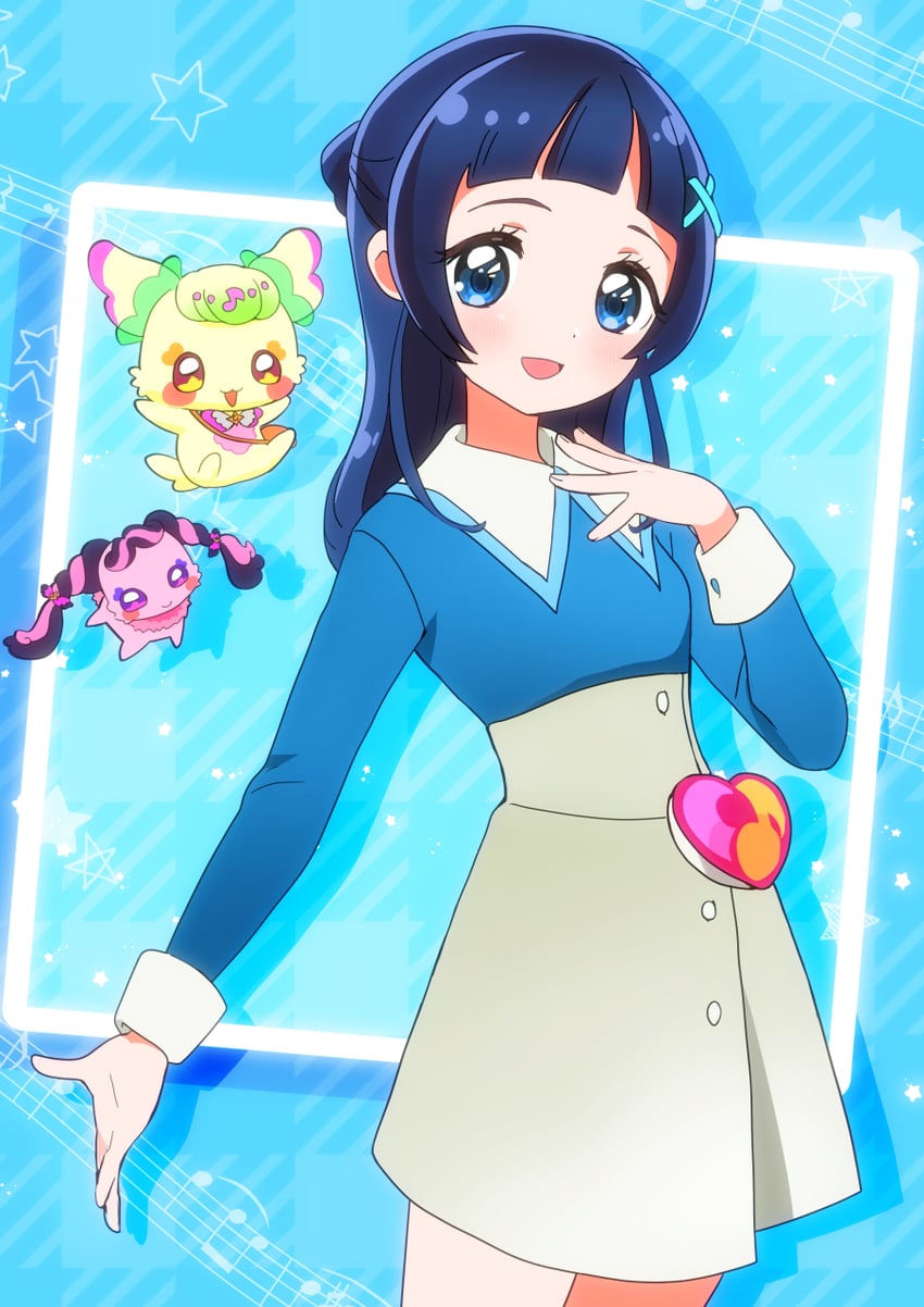 aokaze nana, purirun, and meroron (precure and 1 more) drawn by kyanos_(b_0000ff)