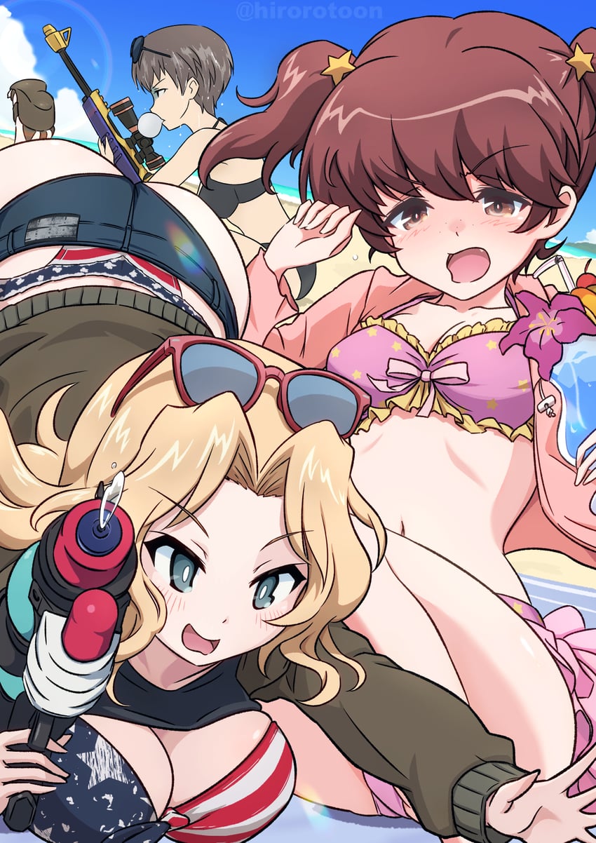kay, alisa, and naomi (girls und panzer) drawn by ehirorotoon
