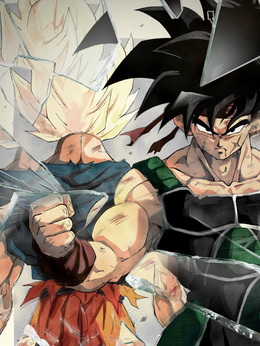 son goku and bardock (dragon ball and 1 more) drawn by pato007711