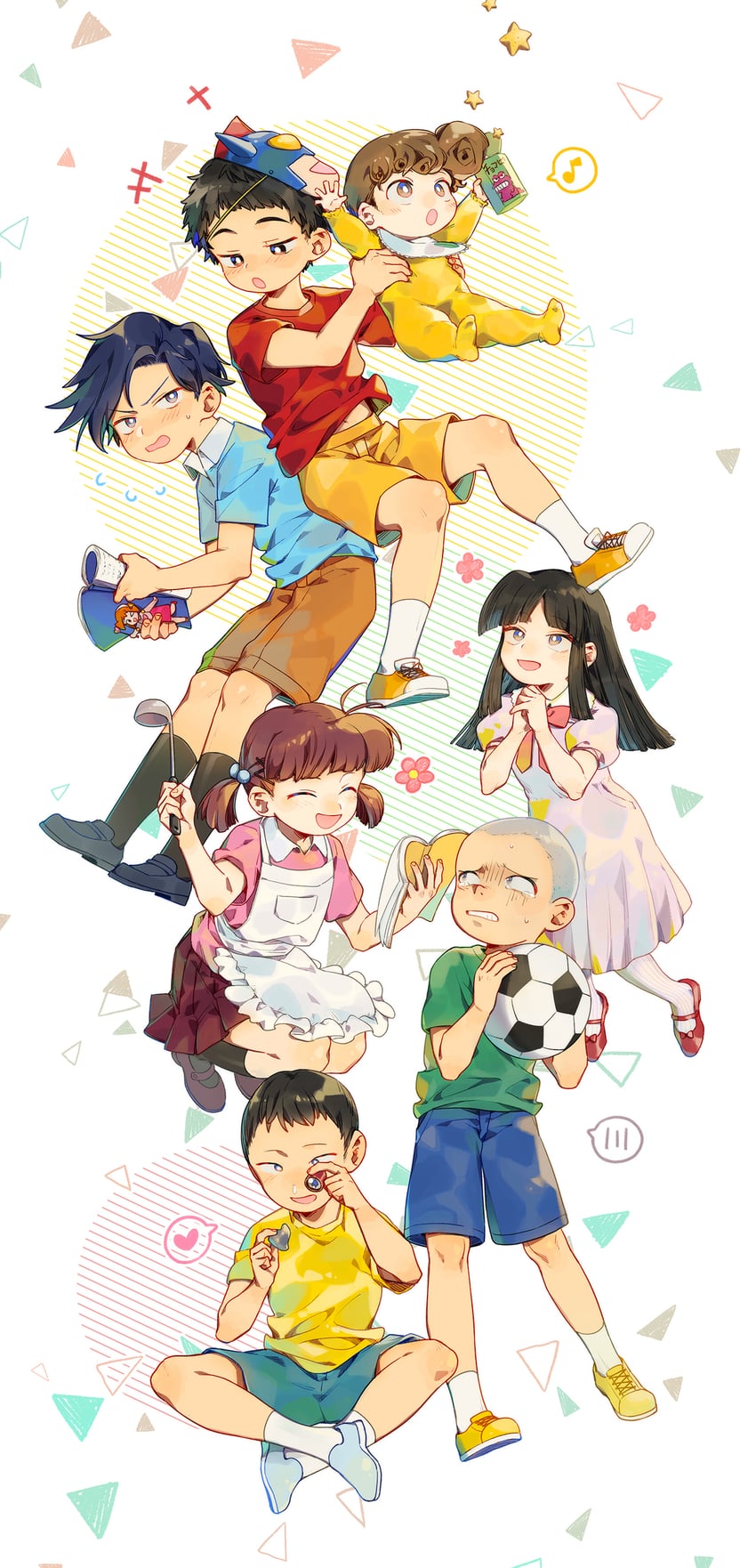 nohara shinnosuke, nohara himawari, sakurada nene, kazama tooru, action kamen, and 3 more (crayon shin-chan) drawn by hi-fi_(fijazzy)