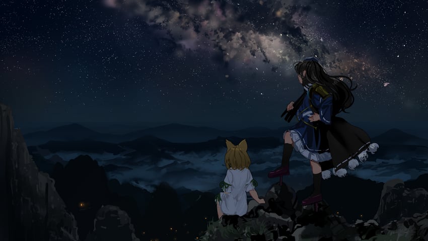 kudamaki tsukasa and iizunamaru megumu (touhou) drawn by suna_(s73d)