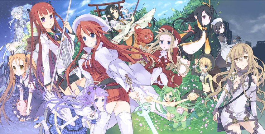aty, belfraw martini, aliese martini, sonolar, arca, and 7 more (summon night and 2 more) drawn by suzushiro_kurumi