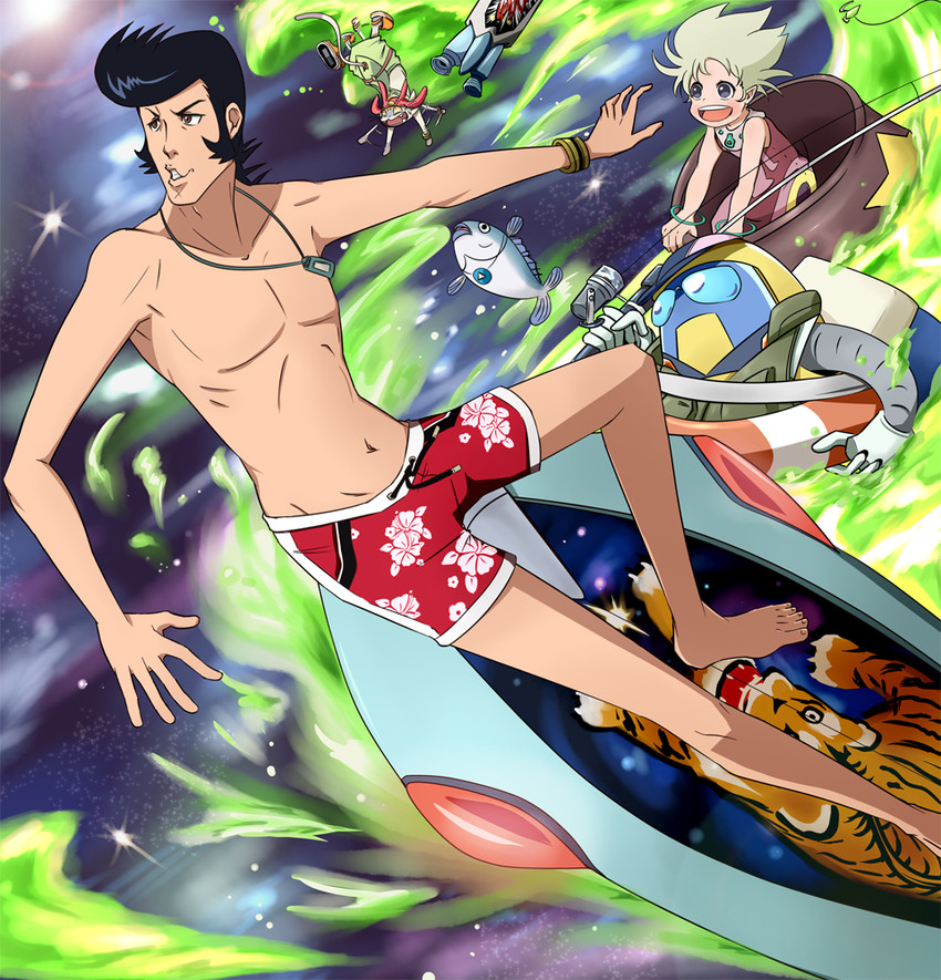 dandy, meow, qt, and erssime (space dandy) drawn by gudon_(iukhzl)
