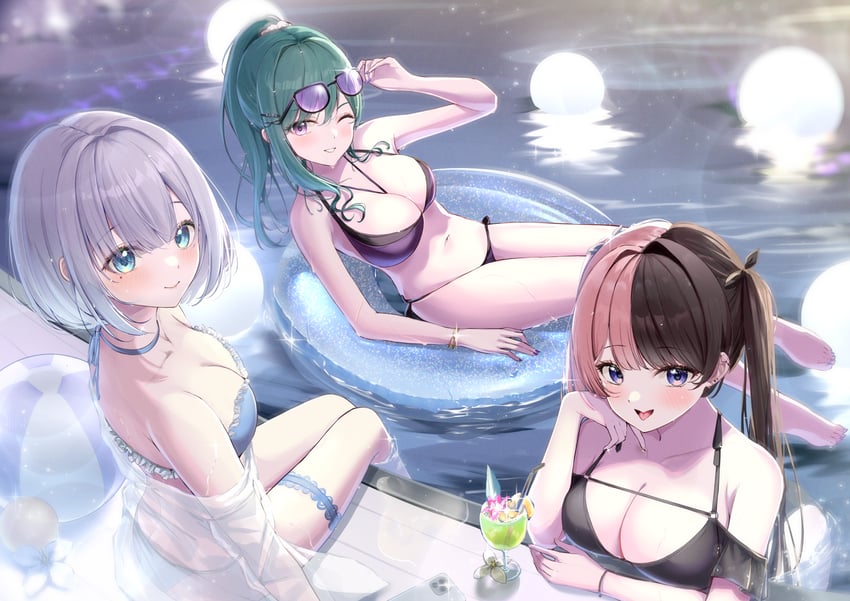 tachibana hinano, yakumo beni, and kaga sumire (vspo!) drawn by horo_27