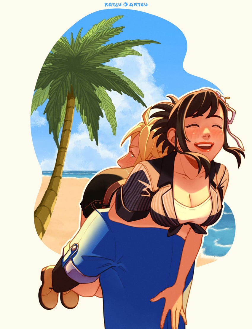 tifa lockhart and cloud strife (final fantasy and 3 more) drawn by katsuartsu