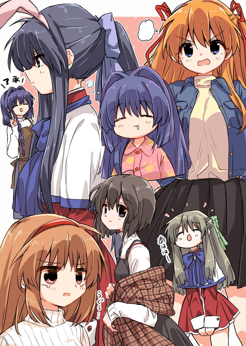 tsukimiya ayu, minase nayuki, minase akiko, sawatari makoto, kawasumi mai, and 2 more (kanon) drawn by matsuda_hikari