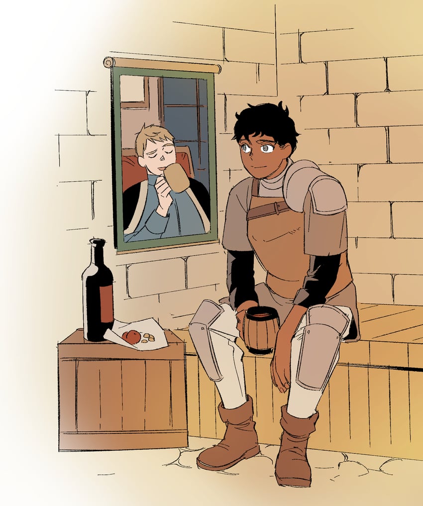 laios touden and kabru (dungeon meshi) drawn by daki_info