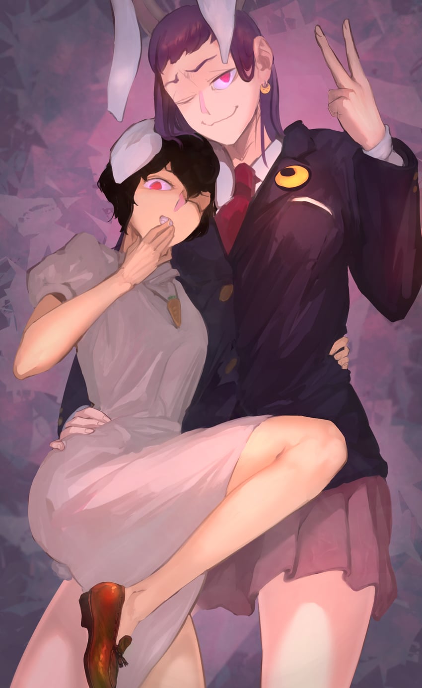 reisen udongein inaba and inaba tewi (touhou) drawn by hotoke_party