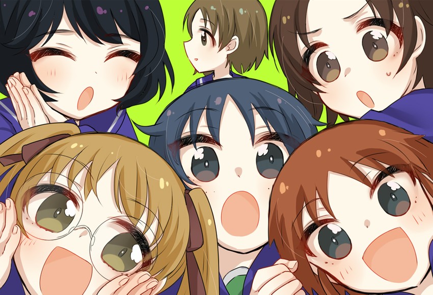 sawa azusa, utsugi yuuki, yamagou ayumi, sakaguchi karina, oono aya, and 1 more (girls und panzer) drawn by kumasawa_(dkdkr)