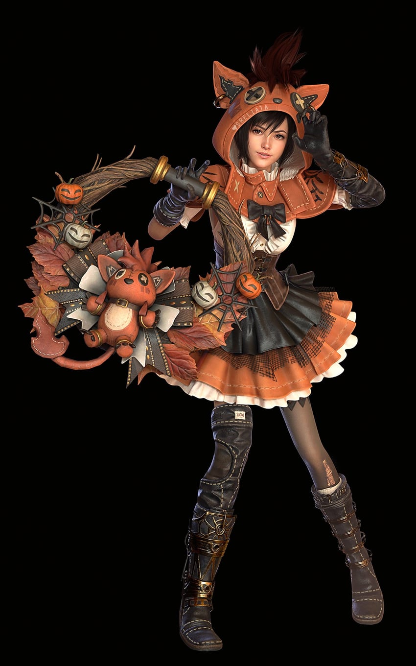 yuffie kisaragi and red xiii (final fantasy and 2 more) drawn by sreliata