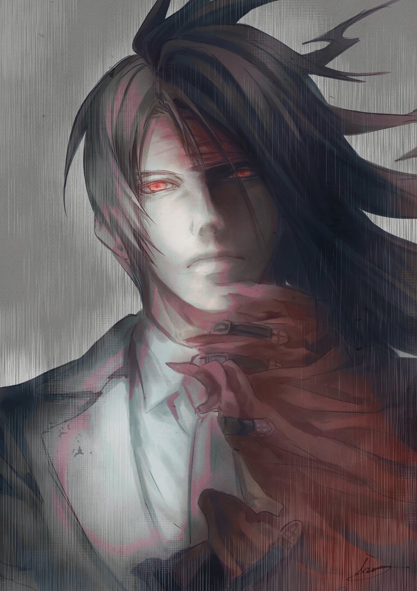 vincent valentine (final fantasy and 1 more) drawn by moriiiiiiiiiinn