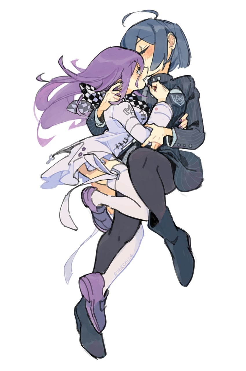 oma kokichi and saihara shuichi (danganronpa and 1 more) drawn by evercelle