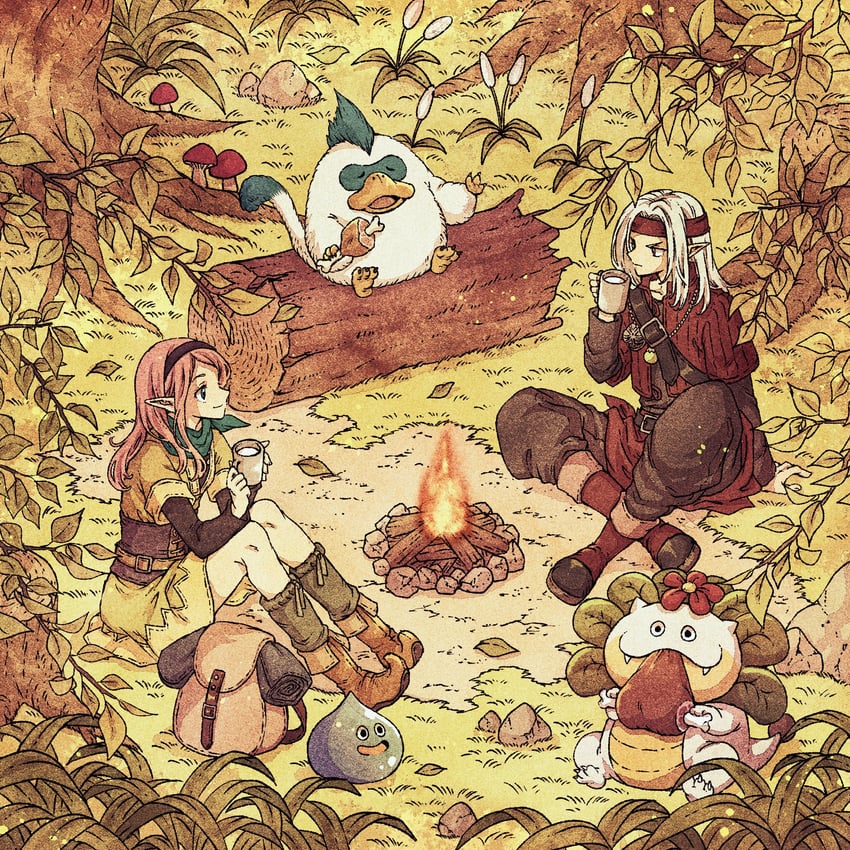 metal slime, pisaro, rosalie, platypunk, and vegandragora (dragon quest and 2 more) drawn by toriga