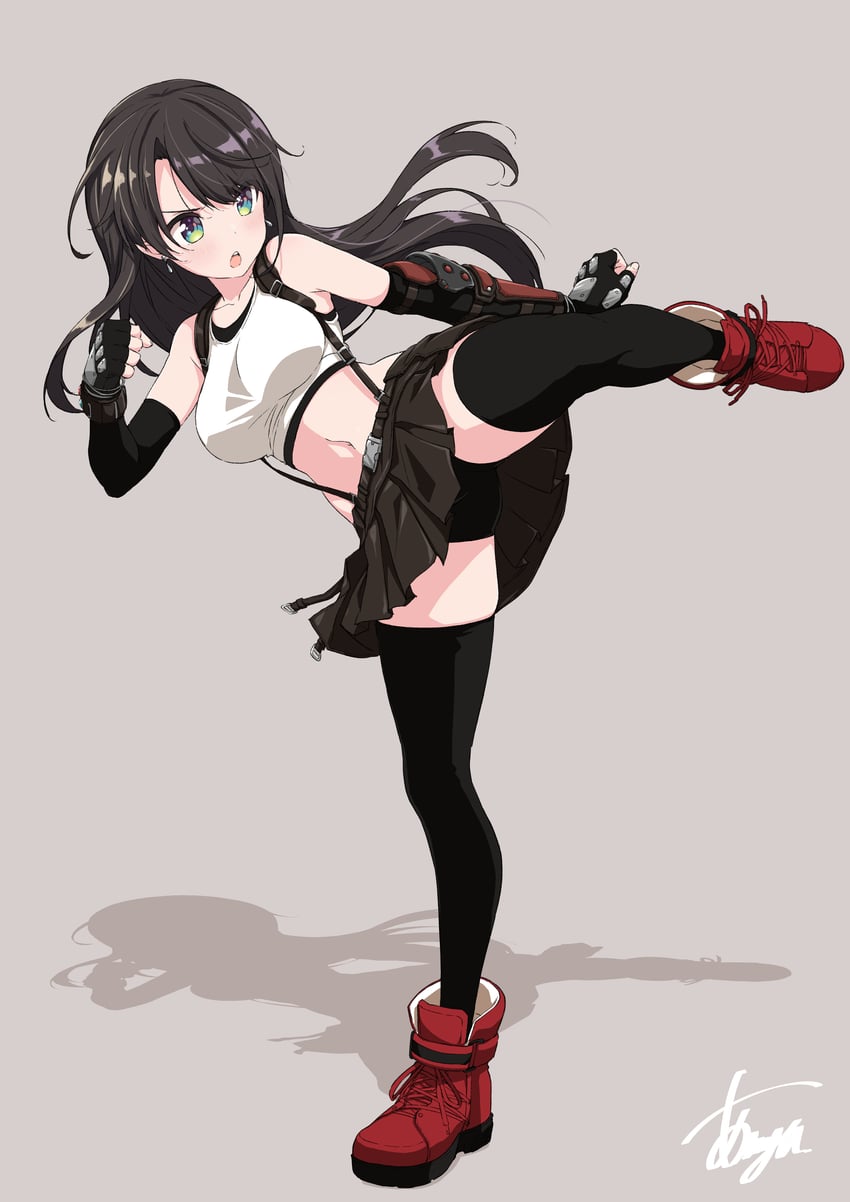 tifa lockhart and oozora subaru (hololive and 3 more) drawn by asanaya
