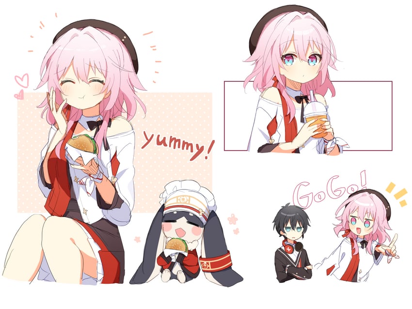 march 7th, dan heng, and pom-pom (honkai and 1 more) drawn by uwasewau